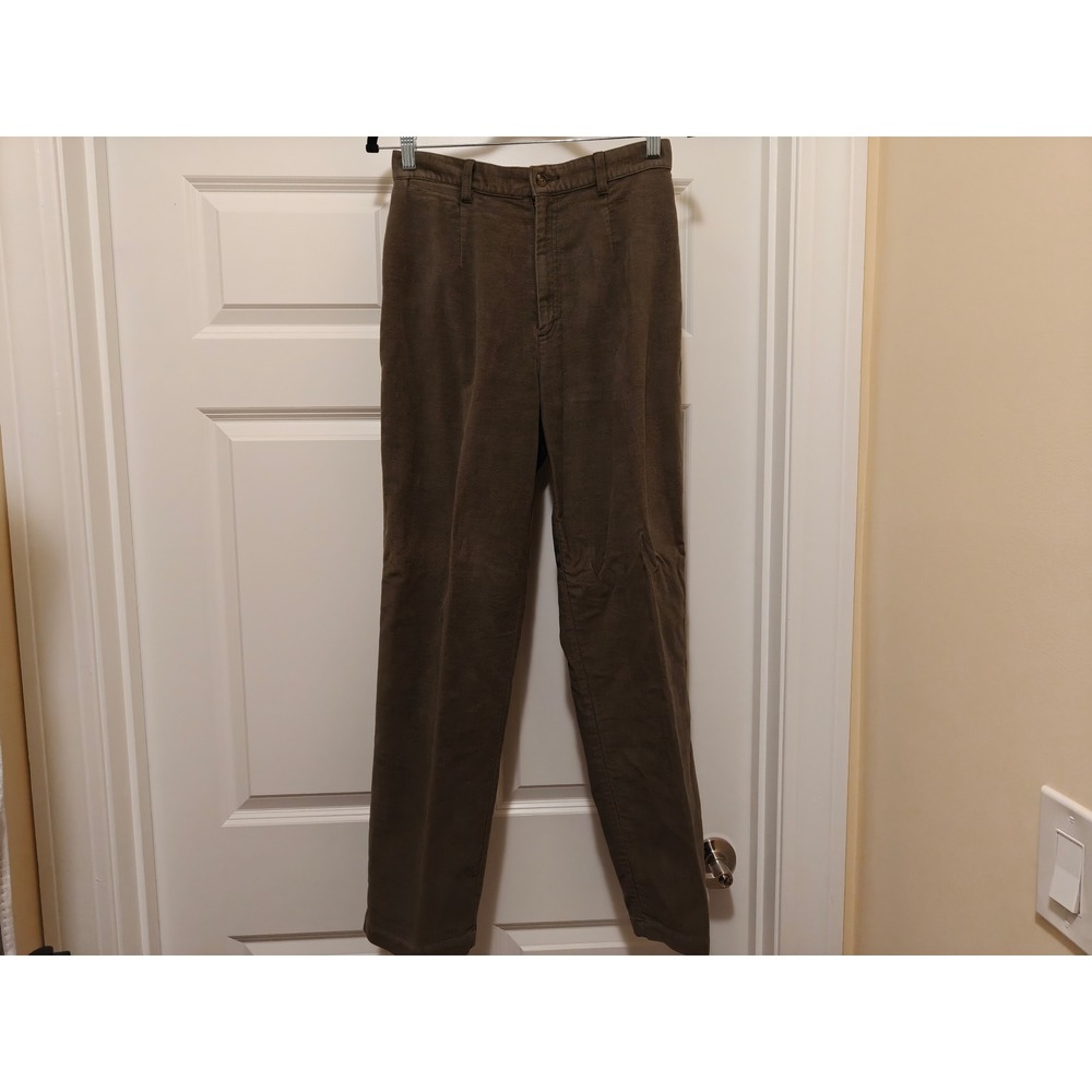 LL Bean Womens Brown Corduroy High Rise Straight Leg Pants Size 8 Inseam 30
